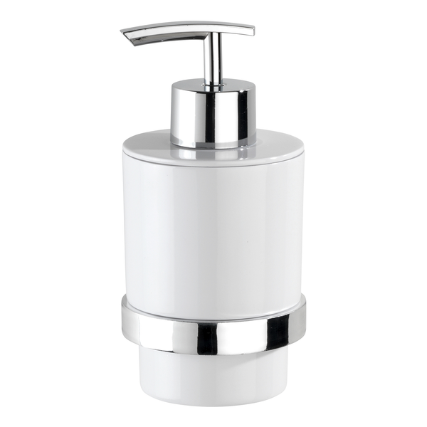 Seifenspender Turbo-Loc Quadro - Edelstahl rostfrei - Chrom / Weiß