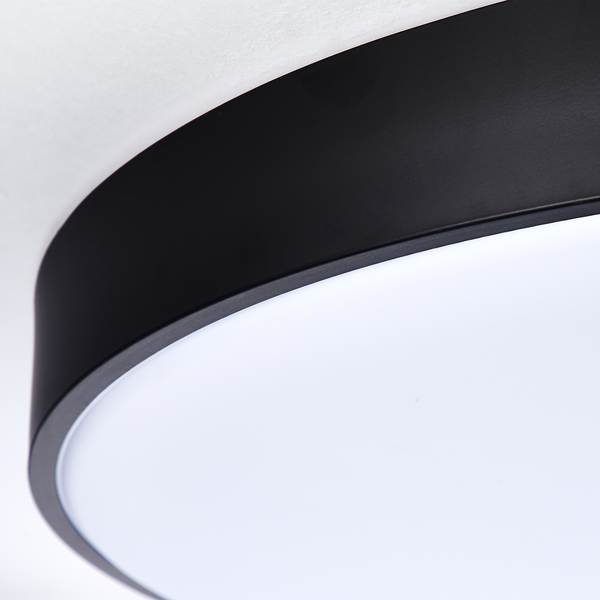 LED-Deckenleuchte Slimline - Eisen / Kunststoff - Schwarz - 1-flammig