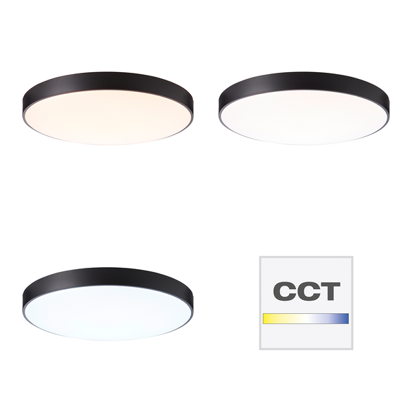 LED-Deckenleuchte Slimline - Eisen / Kunststoff - Schwarz - 1-flammig