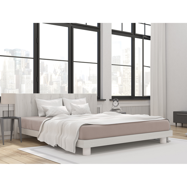 Bio-Mako-Feinjersey-Spannbetttuch - Baumwollstoff - Kies - 200 x 200 cm