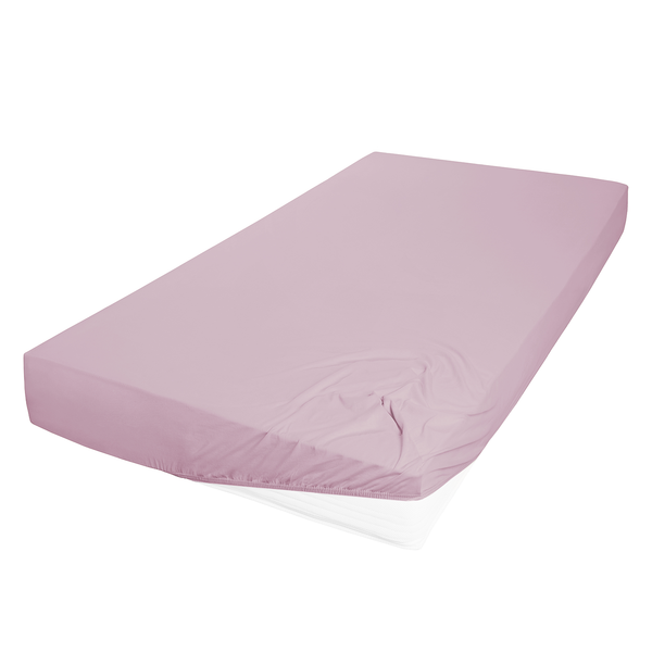 Bio-Mako-Feinjersey-Spannbetttuch - Baumwollstoff - Mauve - 200 x 200 cm
