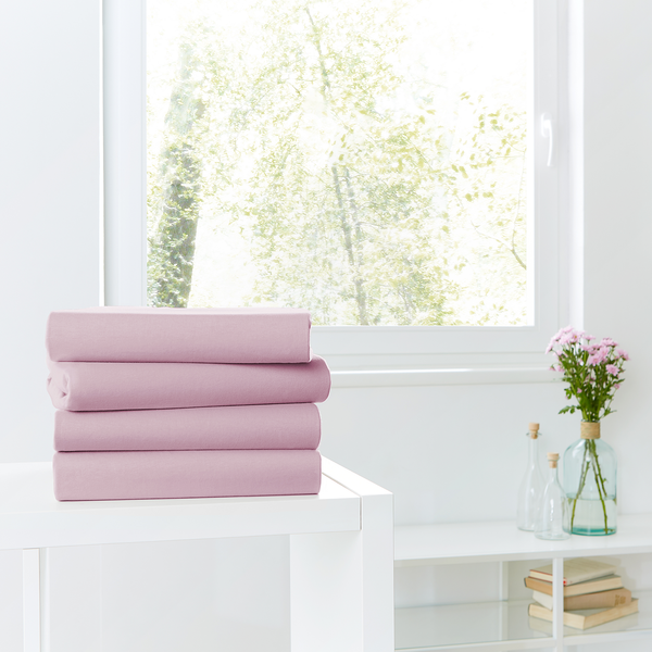 Bio-Mako-Feinjersey-Spannbetttuch - Baumwollstoff - Mauve - 200 x 200 cm