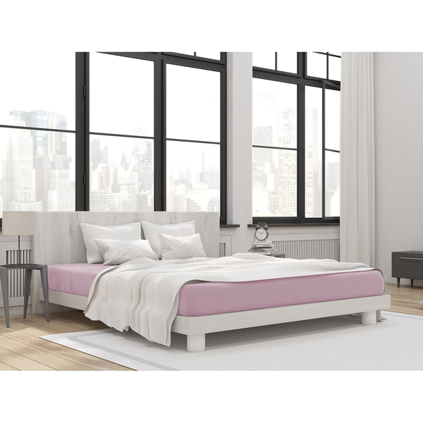 Bio-Mako-Feinjersey-Spannbetttuch - Baumwollstoff - Mauve - 200 x 200 cm