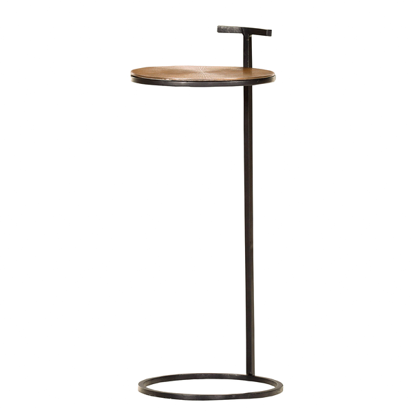 Beistelltisch Nikko V - Metall - Messing Antik / Schwarz