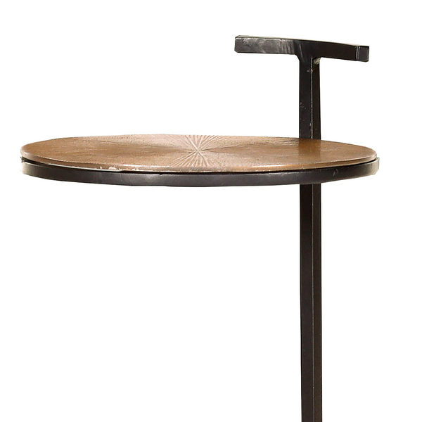 Beistelltisch Nikko V - Metall - Messing Antik / Schwarz