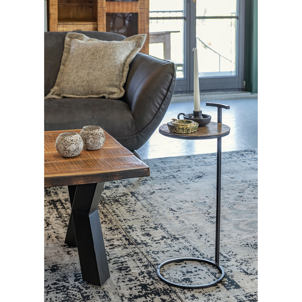 Beistelltisch Nikko V - Metall - Messing Antik / Schwarz