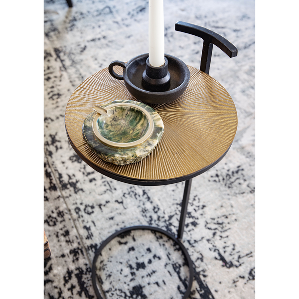 Beistelltisch Nikko V - Metall - Messing Antik / Schwarz