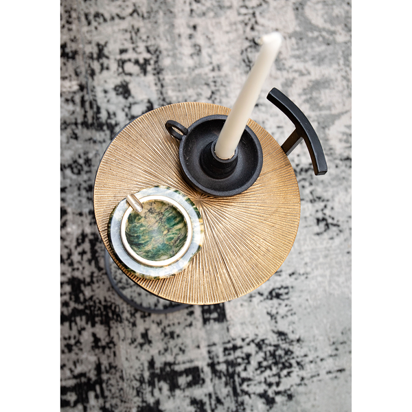 Beistelltisch Nikko V - Metall - Messing Antik / Schwarz