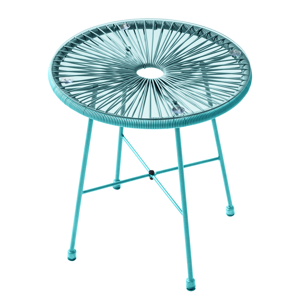 Sitzgruppe Copacabana 3-teilig - Stahl / Polyrattan - Türkis