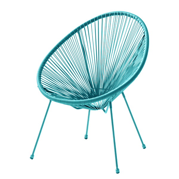 Sitzgruppe Copacabana 3-teilig - Stahl / Polyrattan - Türkis