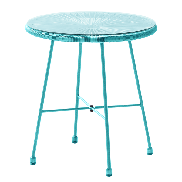 Sitzgruppe Copacabana 3-teilig - Stahl / Polyrattan - Türkis