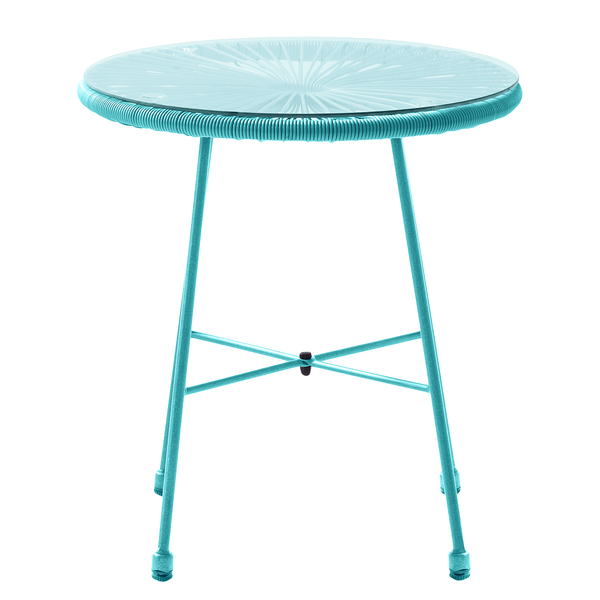 Sitzgruppe Copacabana 3-teilig - Stahl / Polyrattan - Türkis