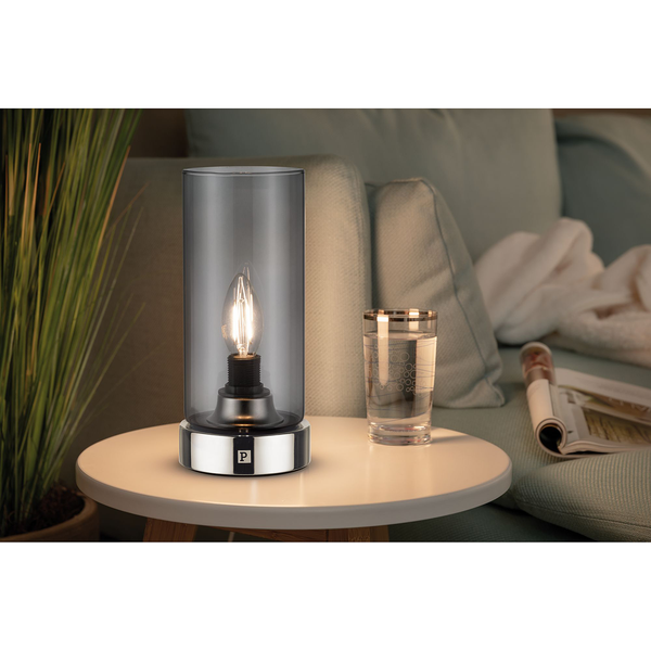 Tischleuchte Pinja II - Glas / Chrom - 1-flammig