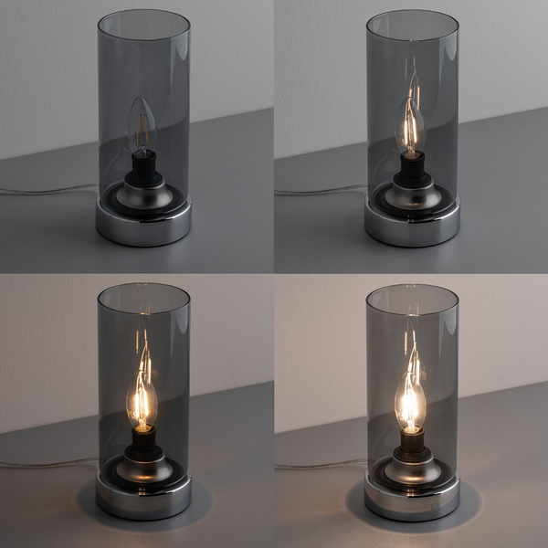 Tischleuchte Pinja II - Glas / Chrom - 1-flammig