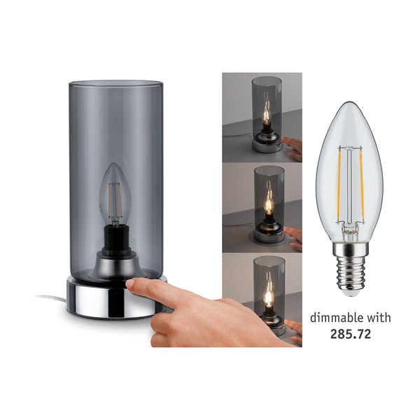 Tischleuchte Pinja II - Glas / Chrom - 1-flammig