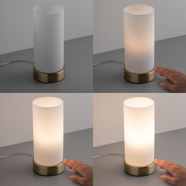 Tischleuchte Pinja I - Milchglas / Messing - 1-flammig