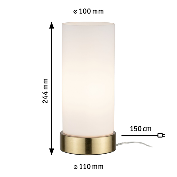 Tischleuchte Pinja I - Milchglas / Messing - 1-flammig
