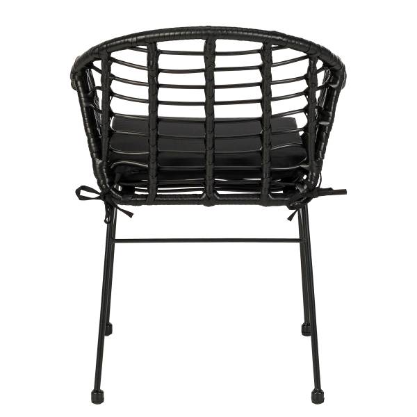 Gartenstuhl KALO 2er-Set - Polyrattan / Stahl - Schwarz