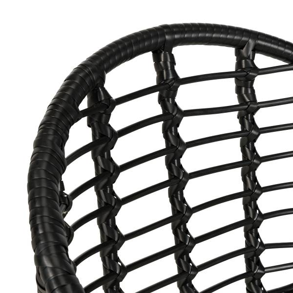 Gartenstuhl KALO 2er-Set - Polyrattan / Stahl - Schwarz