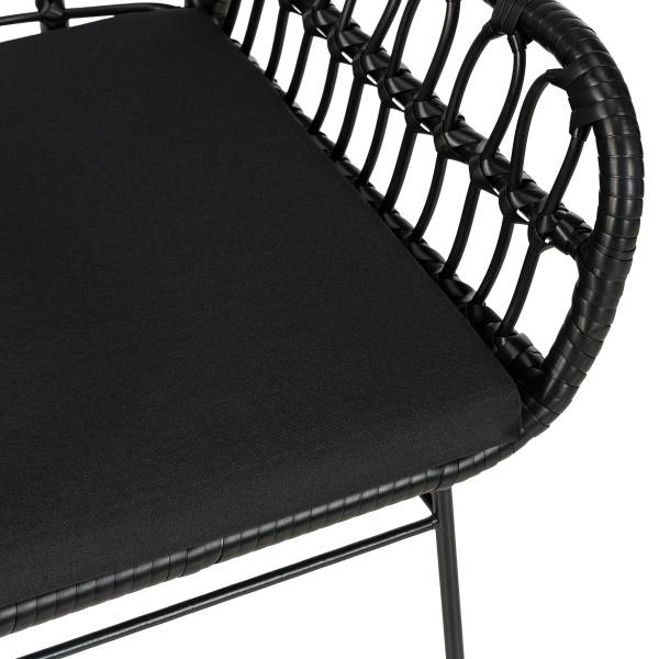 Gartenstuhl KALO 2er-Set - Polyrattan / Stahl - Schwarz