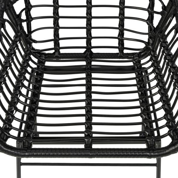 Gartenstuhl KALO 2er-Set - Polyrattan / Stahl - Schwarz