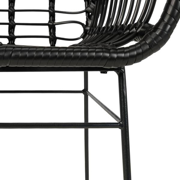 Gartenstuhl KALO 2er-Set - Polyrattan / Stahl - Schwarz