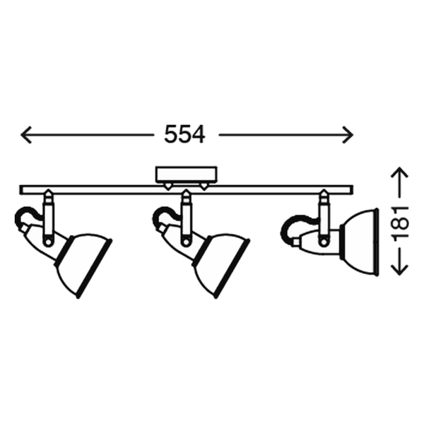 Deckenleuchte  Soft - Eisen - 3-flammig