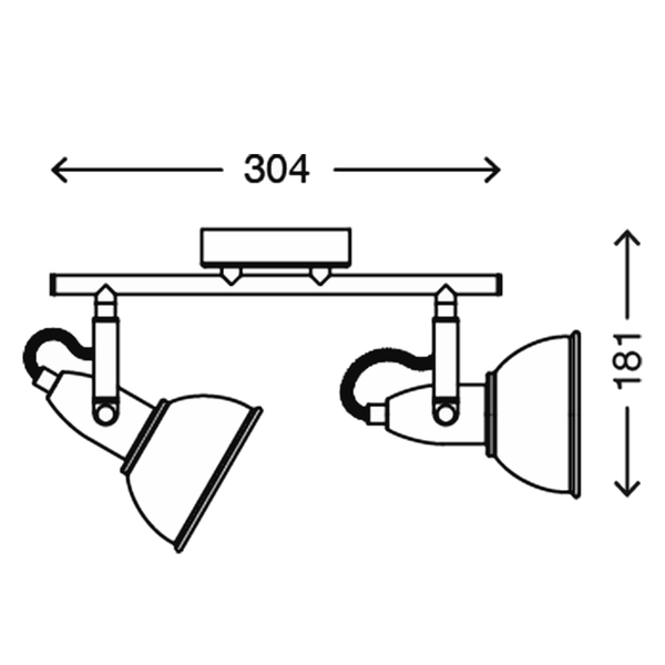 Deckenleuchte  Soft - Eisen - 2-flammig