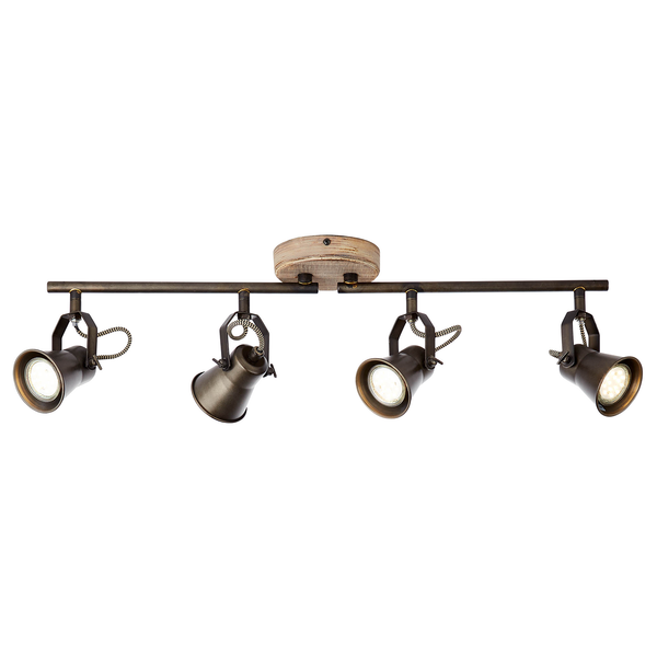 Deckenleuchte Seed II - Stahl / Kiefer massiv - 4-flammig