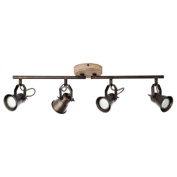 Deckenleuchte Seed II - Stahl / Kiefer massiv - 4-flammig