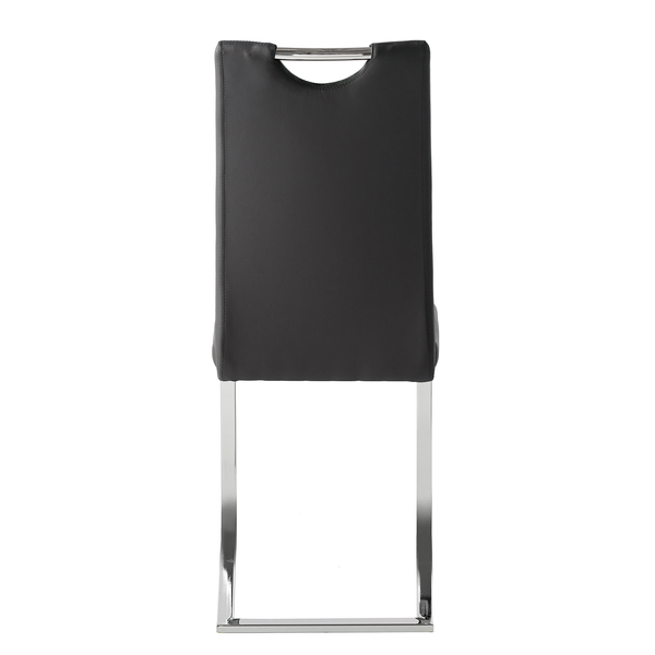 Freischwinger Nevia I - Kunstleder / Metall - Chrom - Kunstleder Aleli: Schwarz - 2er Set