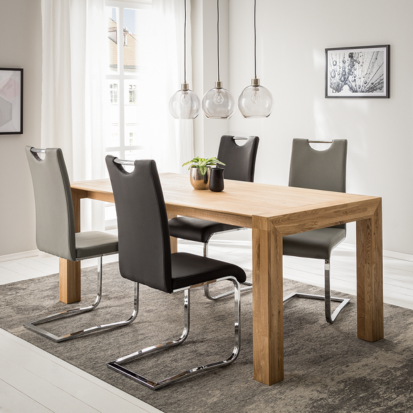 Freischwinger Nevia I - Kunstleder / Metall - Chrom - Kunstleder Aleli: Schwarz - 2er Set