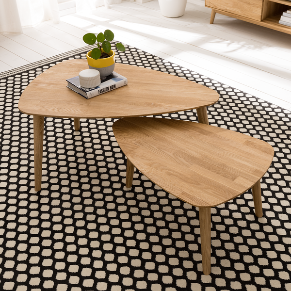Massiver Couchtisch FINSBY - Eiche massiv - Eiche - 90 x 60 cm
