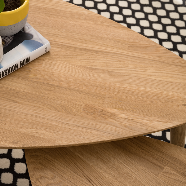 Massiver Couchtisch FINSBY - Eiche massiv - Eiche - 90 x 60 cm