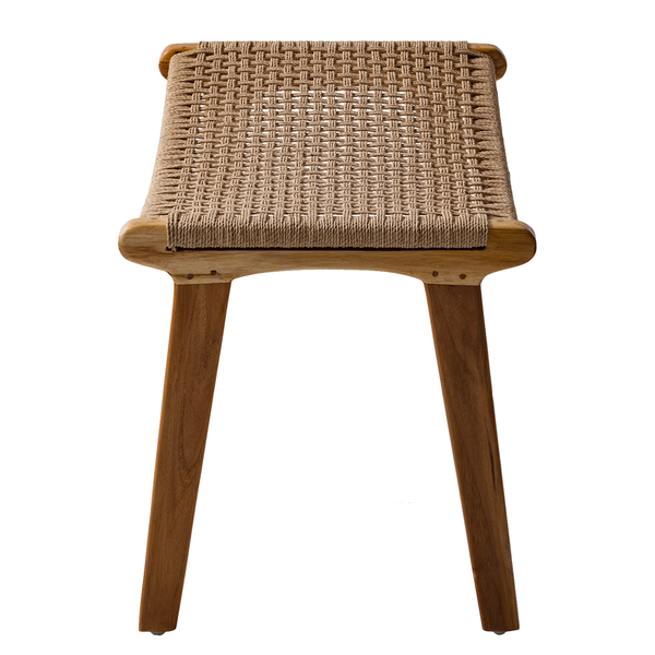 Hocker SULINA - Papiergeflecht / Teakholz massiv - Natur / Teak