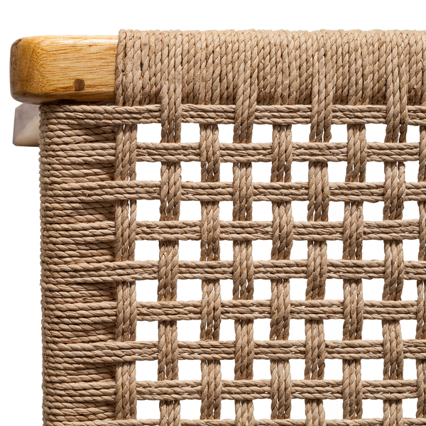 Hocker SULINA - Papiergeflecht / Teakholz massiv - Natur / Teak