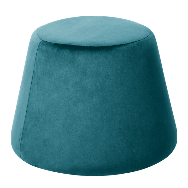 Polsterhocker Alak - Samt - Graublau