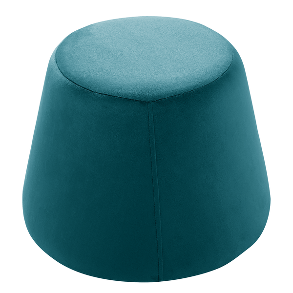 Polsterhocker Alak - Samt - Graublau