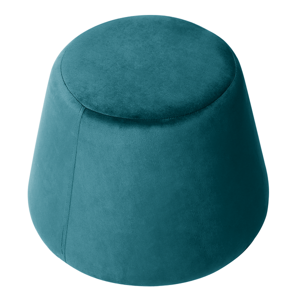 Polsterhocker Alak - Samt - Graublau