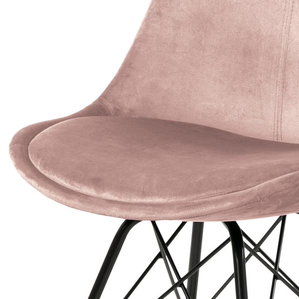 Polsterstuhl Bonito 2er-Set - Samt Vilda: Altrosa
