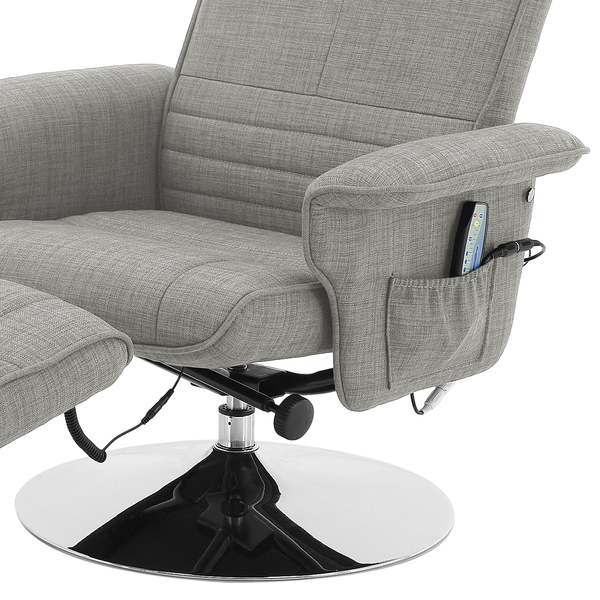 Massagesessel Devato - Grau - Flachgewebe - Chrom - 78 x 114 x 86 cm