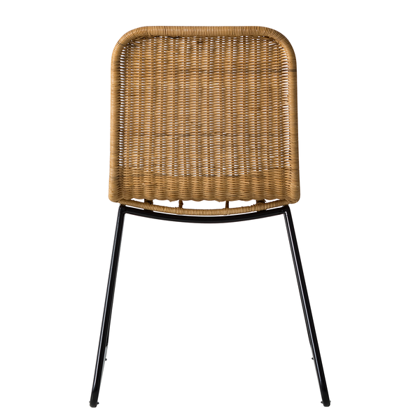Esszimmerstuhl Vuna (2er-Set) - Rattan / Metall - Rattan Natur / Schwarz