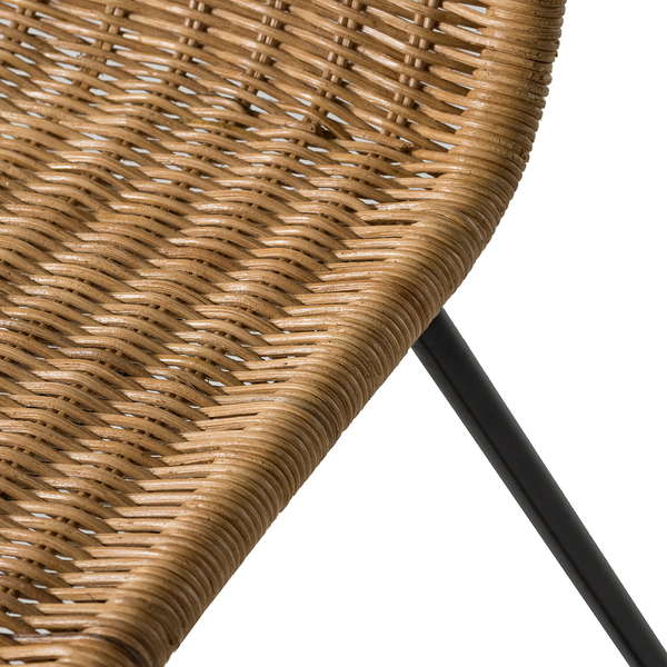Esszimmerstuhl Vuna (2er-Set) - Rattan / Metall - Rattan Natur / Schwarz