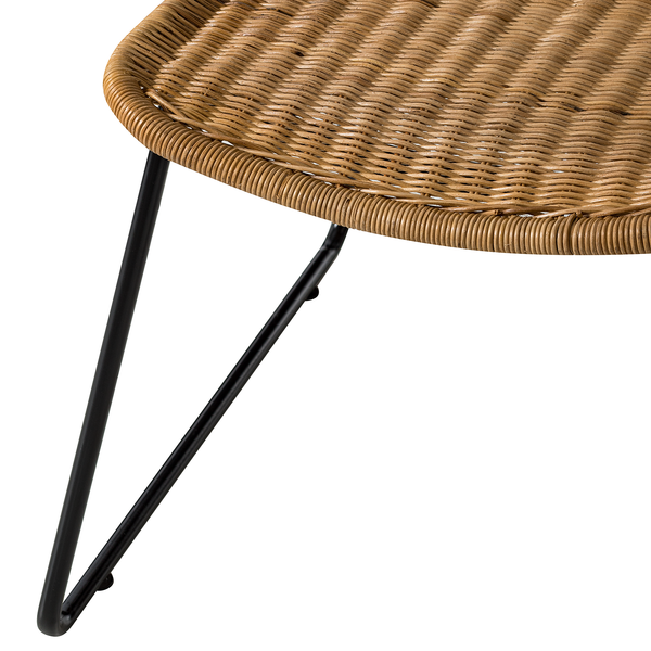Esszimmerstuhl Vuna (2er-Set) - Rattan / Metall - Rattan Natur / Schwarz