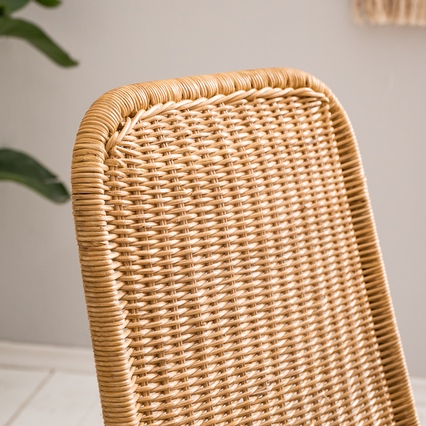 Esszimmerstuhl Vuna (2er-Set) - Rattan / Metall - Rattan Natur / Schwarz