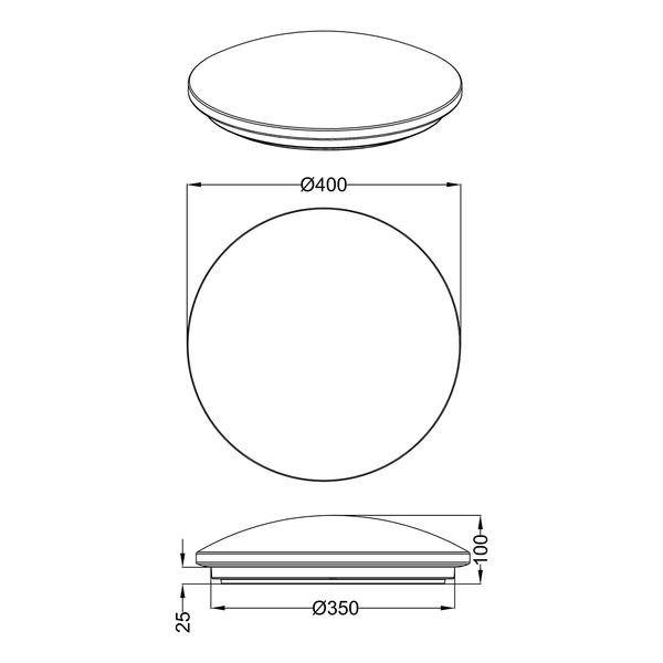 LED-Deckenleuchte Putz I - Acrylglas - 1-flammig