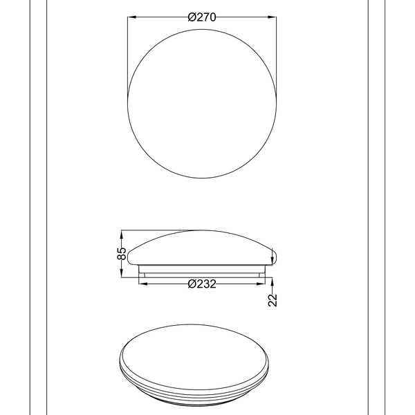 LED-Deckenleuchte Putz III - Acrylglas - 1-flammig