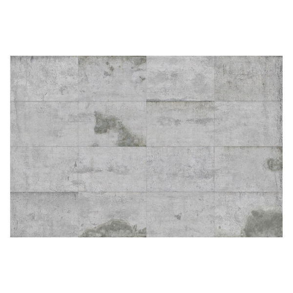 Vliestapete Große Betonplatten - Vliespapier - Hellgrau - 384 x 255 cm