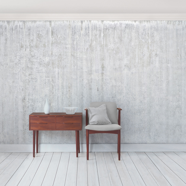 Vliestapete Große Loft Betonwand - Vliespapier - Hellgrau - 432 x 290 cm