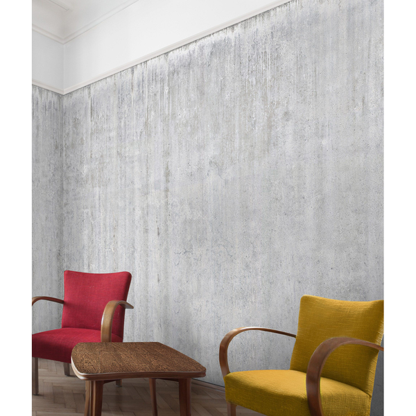 Vliestapete Große Loft Betonwand - Vliespapier - Hellgrau - 432 x 290 cm